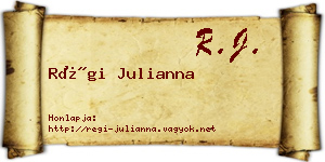 Régi Julianna névjegykártya
