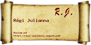 Régi Julianna névjegykártya